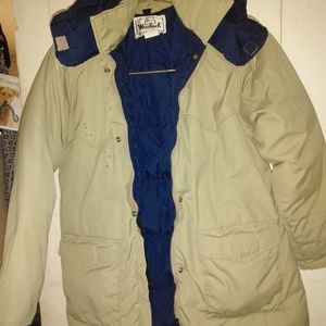 Woolrich goose down parka w/removable hood.
